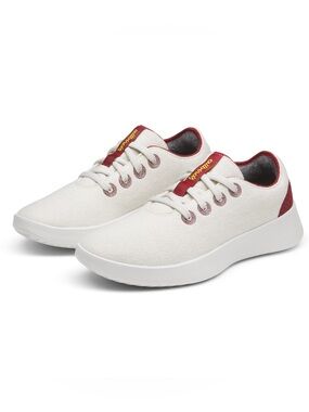 Men's 8.5 allbirds Wool Runner Go - Weathered White/Thunder Red